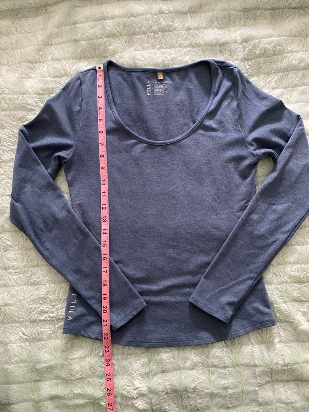P'tula Women's Long-Sleeve Scoop Neck Top — Blue, Small - Picture 4 of 6